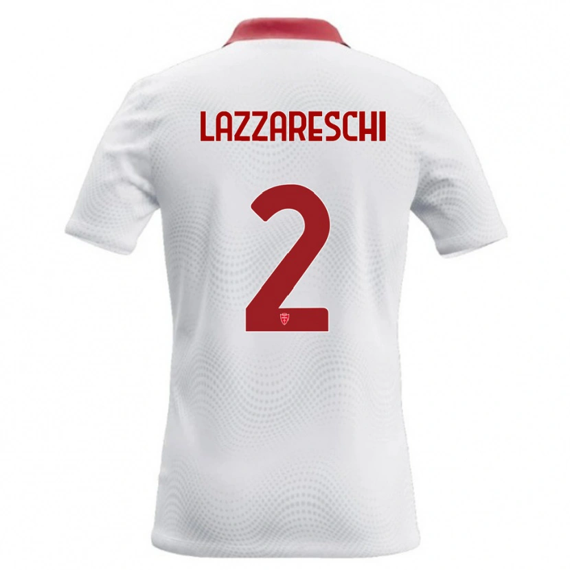 Danxen Dzieci Andrea Lazzareschi #2 Biały Czerwony Wyjazdowa Koszulka 2026/27 Koszulki Klubowe