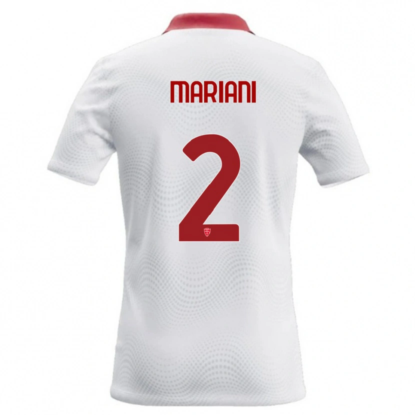 Danxen Dzieci Christian Mariani #2 Biały Czerwony Wyjazdowa Koszulka 2026/27 Koszulki Klubowe