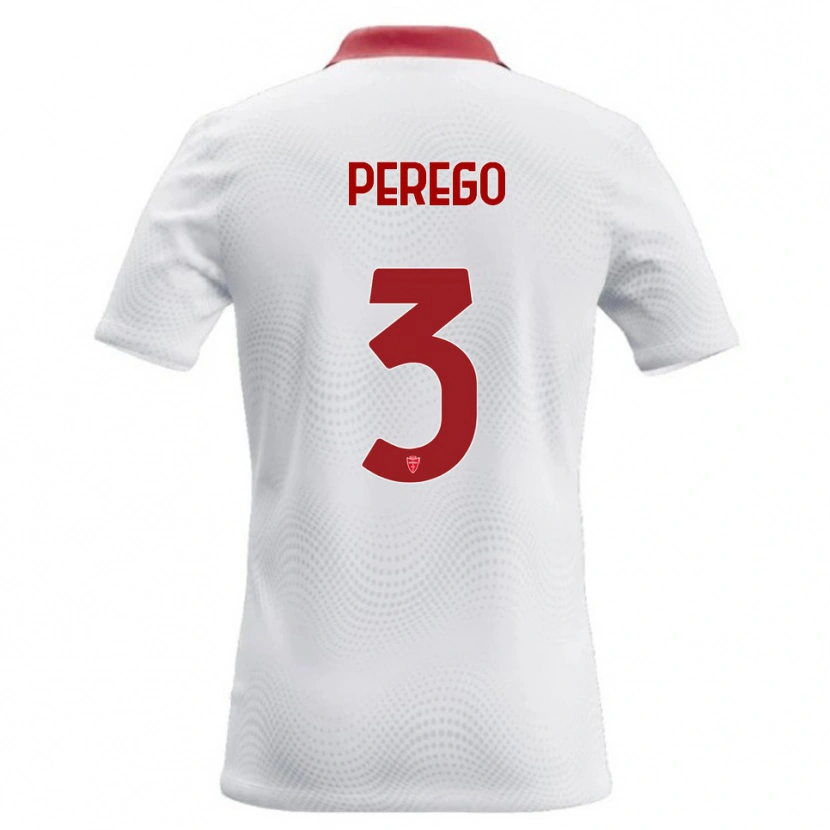 Danxen Dzieci Gregorio Perego #3 Biały Czerwony Wyjazdowa Koszulka 2026/27 Koszulki Klubowe