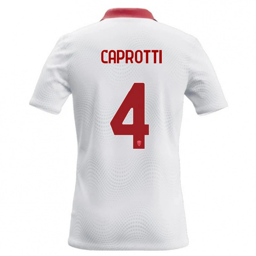 Danxen Dzieci Carlo Caprotti #4 Biały Czerwony Wyjazdowa Koszulka 2026/27 Koszulki Klubowe