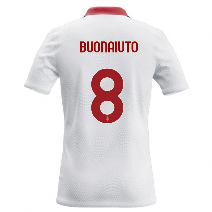 Danxen Dzieci Marco Buonaiuto #8 Biały Czerwony Wyjazdowa Koszulka 2026/27 Koszulki Klubowe