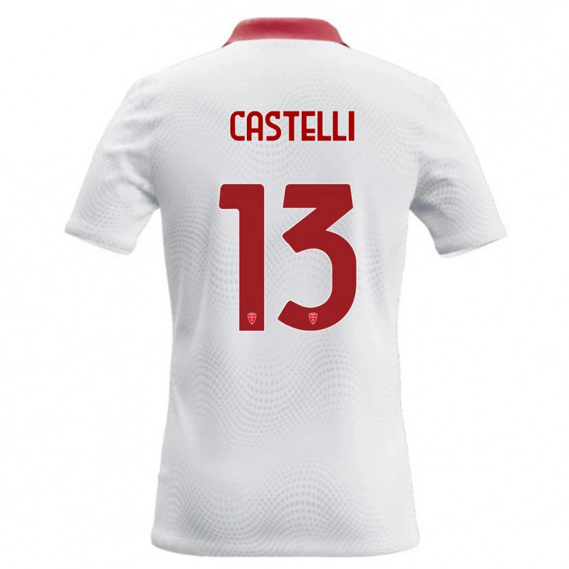 Danxen Dzieci Davide Castelli #13 Biały Czerwony Wyjazdowa Koszulka 2026/27 Koszulki Klubowe