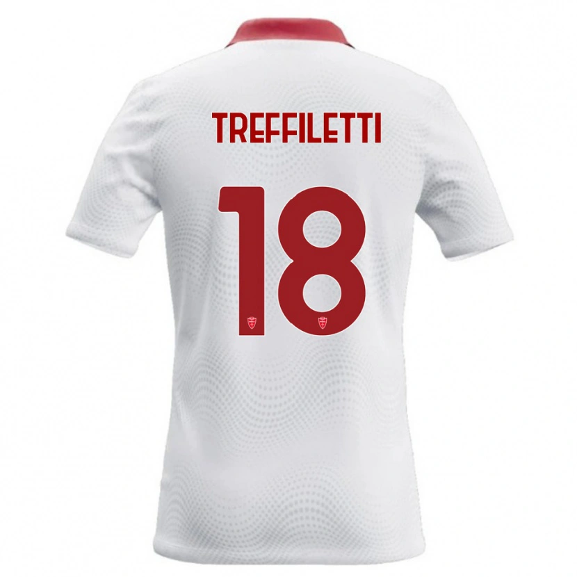 Danxen Dzieci Danilo Treffiletti #18 Biały Czerwony Wyjazdowa Koszulka 2026/27 Koszulki Klubowe