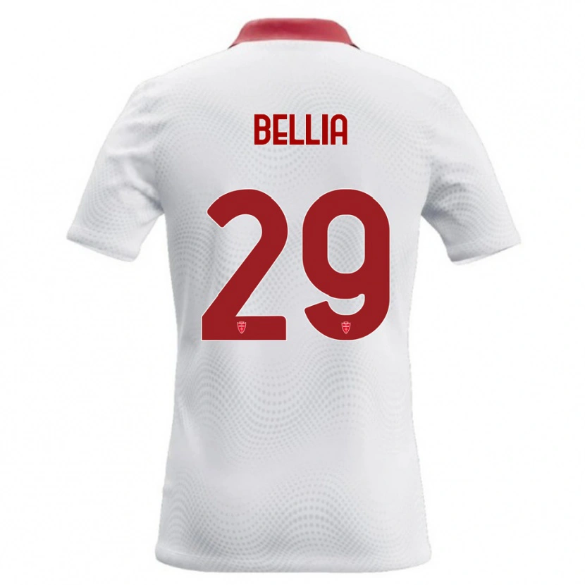 Danxen Dzieci Edoardo Bellia #29 Biały Czerwony Wyjazdowa Koszulka 2026/27 Koszulki Klubowe
