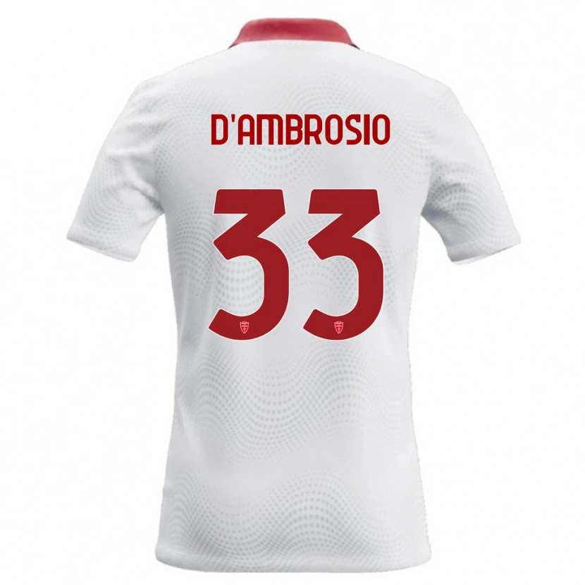 Danxen Dzieci Danilo D'ambrosio #33 Biały Czerwony Wyjazdowa Koszulka 2026/27 Koszulki Klubowe