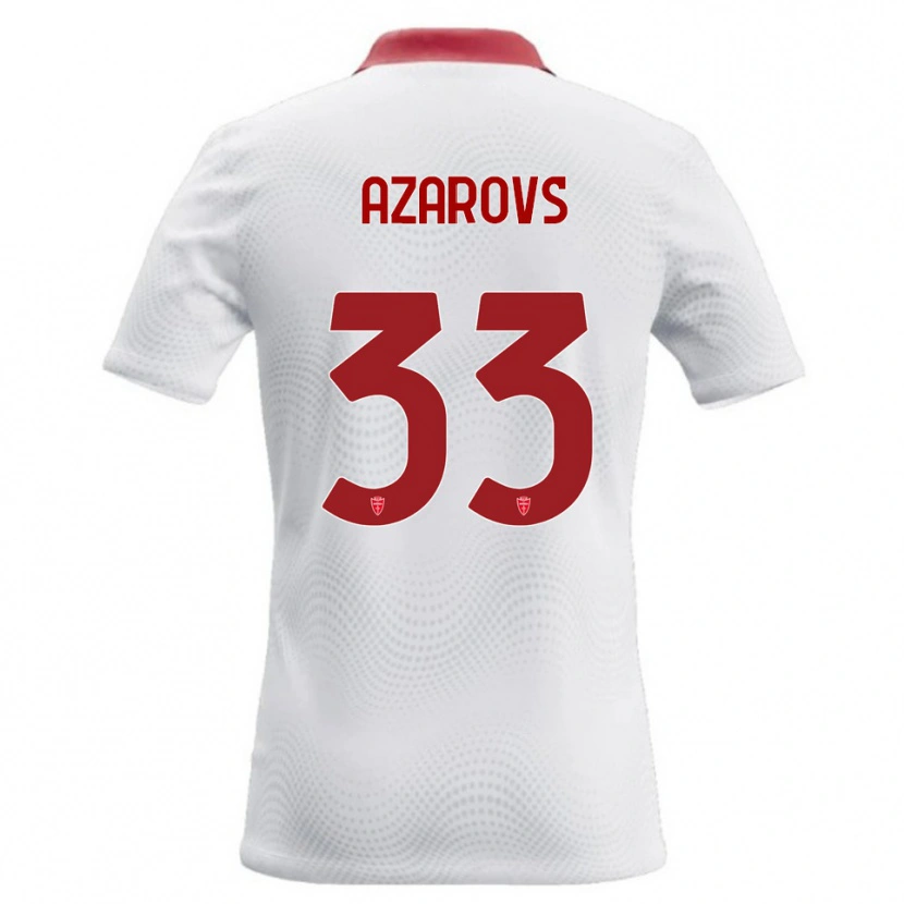 Danxen Dzieci Timurs Azarovs #33 Biały Czerwony Wyjazdowa Koszulka 2026/27 Koszulki Klubowe