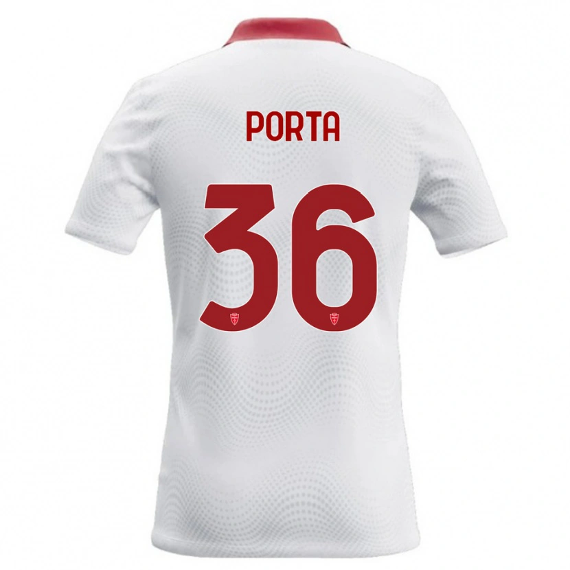 Danxen Dzieci Matteo Porta #36 Biały Czerwony Wyjazdowa Koszulka 2026/27 Koszulki Klubowe