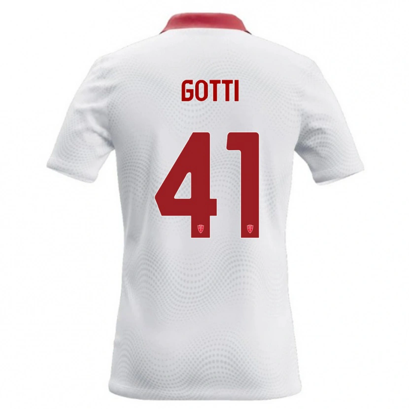 Danxen Dzieci Andrea Gotti #41 Biały Czerwony Wyjazdowa Koszulka 2026/27 Koszulki Klubowe