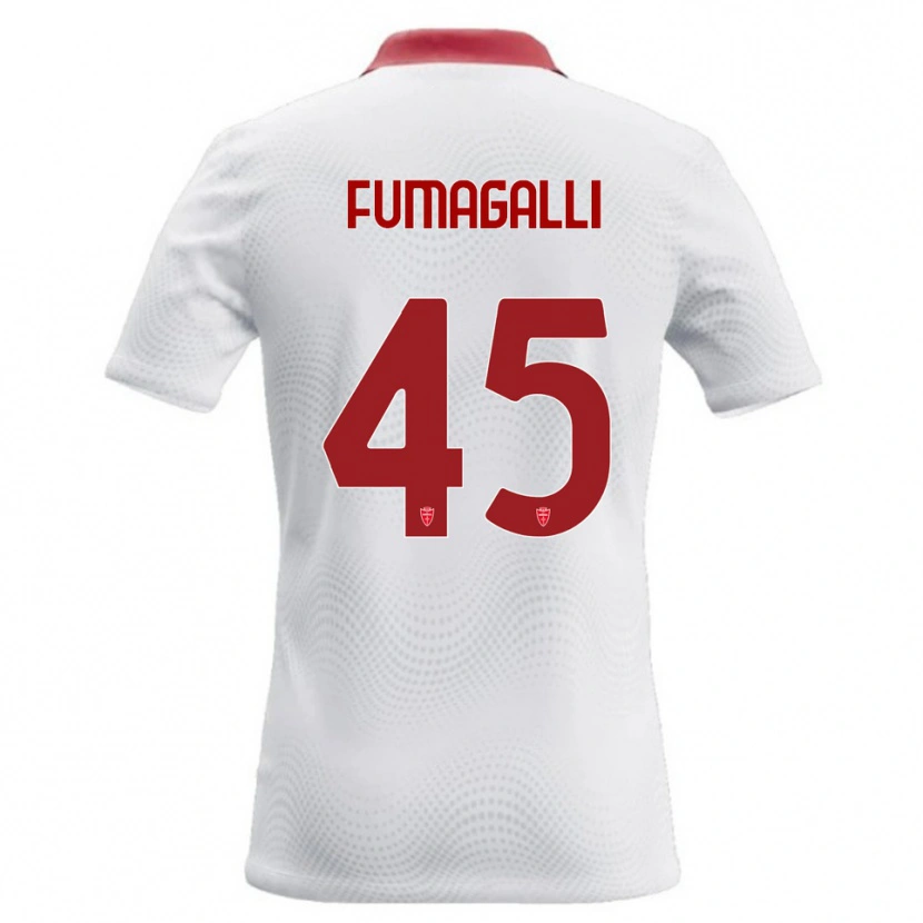 Danxen Dzieci Valerio Fumagalli #45 Biały Czerwony Wyjazdowa Koszulka 2026/27 Koszulki Klubowe