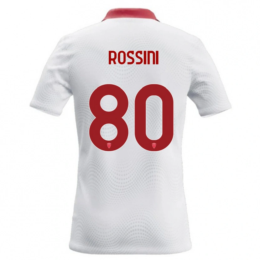 Danxen Dzieci Luca Rossini #80 Biały Czerwony Wyjazdowa Koszulka 2026/27 Koszulki Klubowe