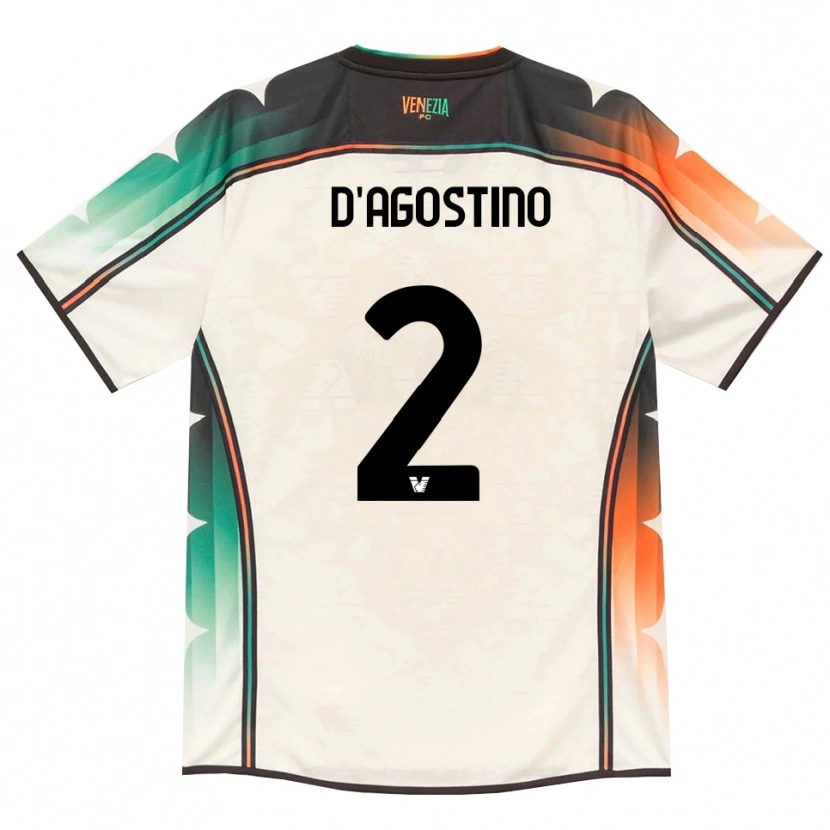 Danxen Dzieci Nicolò D'agostino #2 Oldlace Pomarańczowy Zielony Wyjazdowa Koszulka 2026/27 Koszulki Klubowe