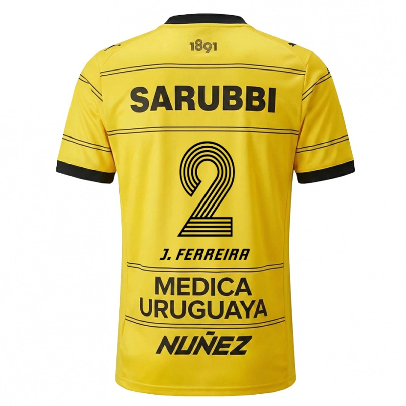 Danxen Dzieci Joaquín Ferreira #2 Żółty Czarny Wyjazdowa Koszulka 2026/27 Koszulki Klubowe