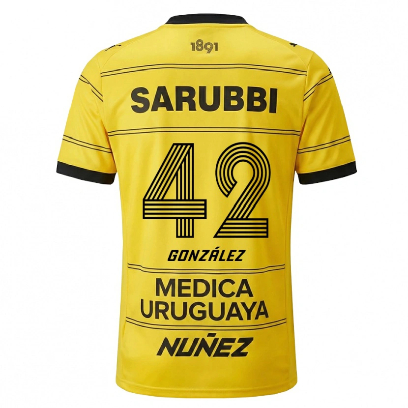 Danxen Dzieci Luciano González #42 Żółty Czarny Wyjazdowa Koszulka 2026/27 Koszulki Klubowe