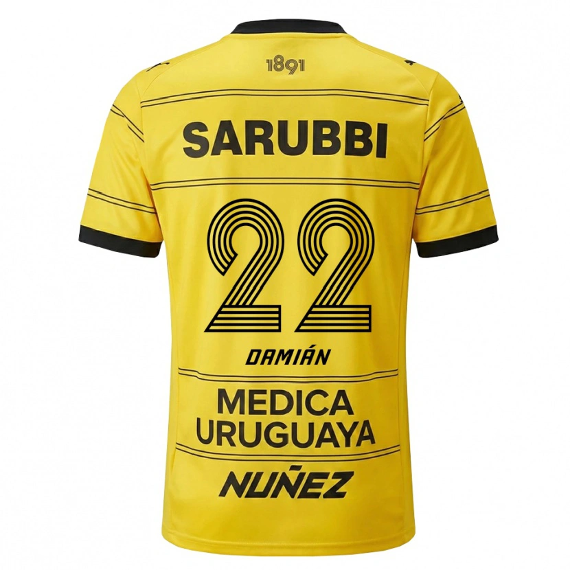 Danxen Dzieci Damián Suárez #22 Żółty Czarny Wyjazdowa Koszulka 2026/27 Koszulki Klubowe