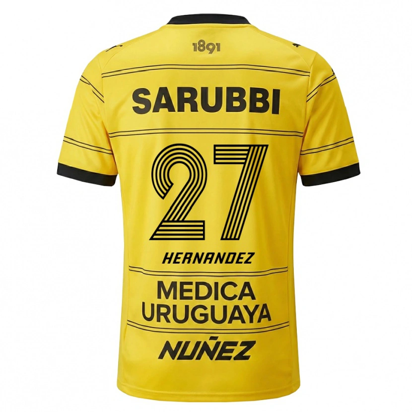 Danxen Dzieci Lucas Hernández #27 Żółty Czarny Wyjazdowa Koszulka 2026/27 Koszulki Klubowe