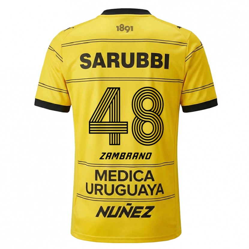 Danxen Dzieci Carlos Zambrano #48 Żółty Czarny Wyjazdowa Koszulka 2026/27 Koszulki Klubowe