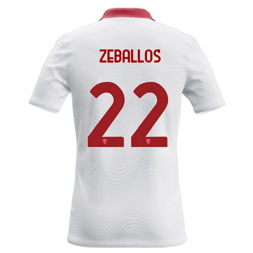 Danxen Męski Exequiel Zeballos #22 Biały Czerwony Wyjazdowa Koszulka 2026/27 Koszulki Klubowe