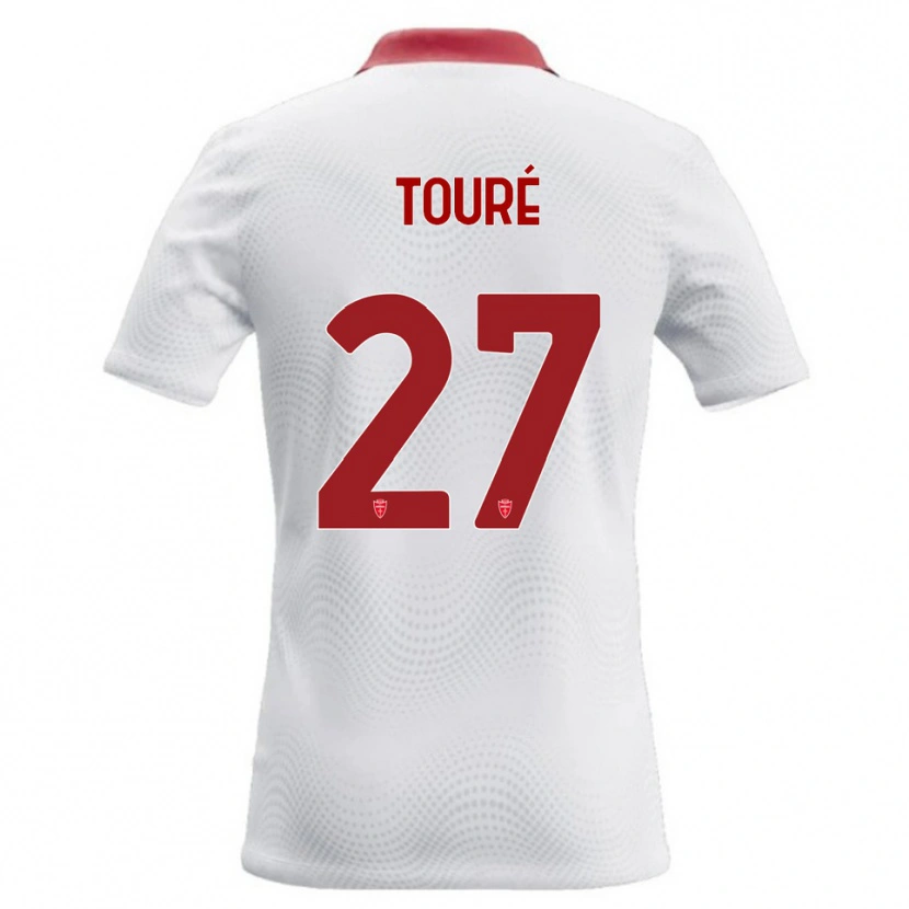Danxen Męski Idrissa Touré #27 Biały Czerwony Wyjazdowa Koszulka 2026/27 Koszulki Klubowe