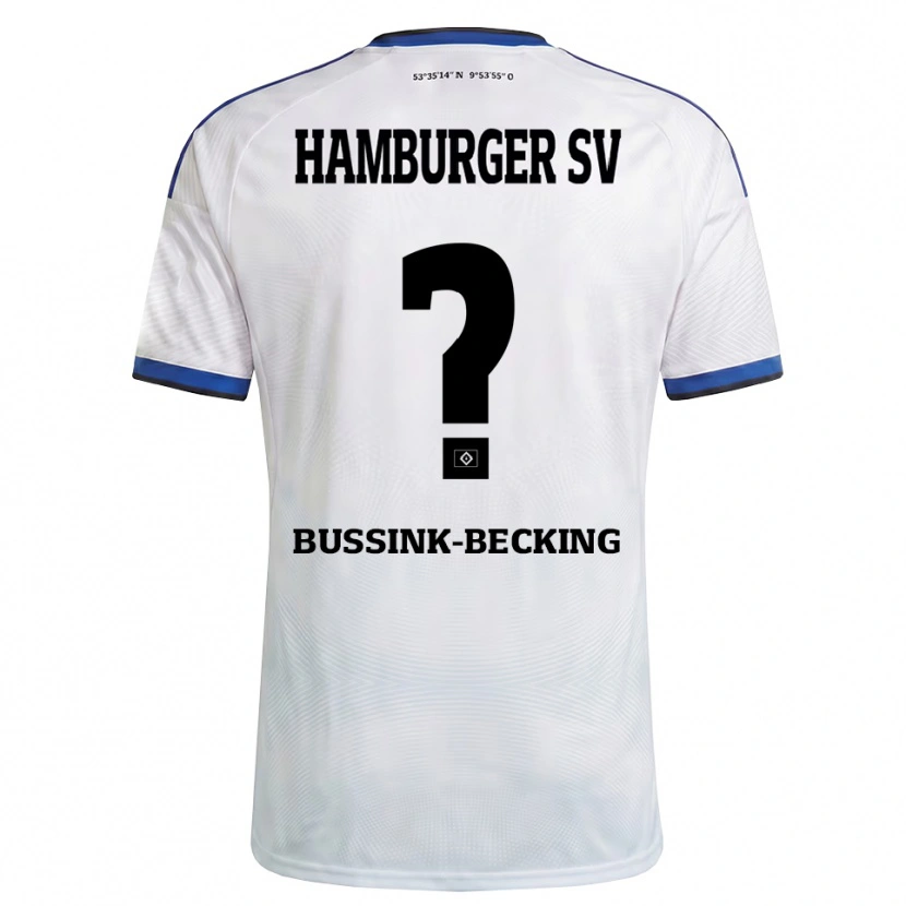 Danxen Męski Piet-Luis Bussink-Becking #0 Biały Czarny Niebieski Domowa Koszulka 2026/27 Koszulki Klubowe