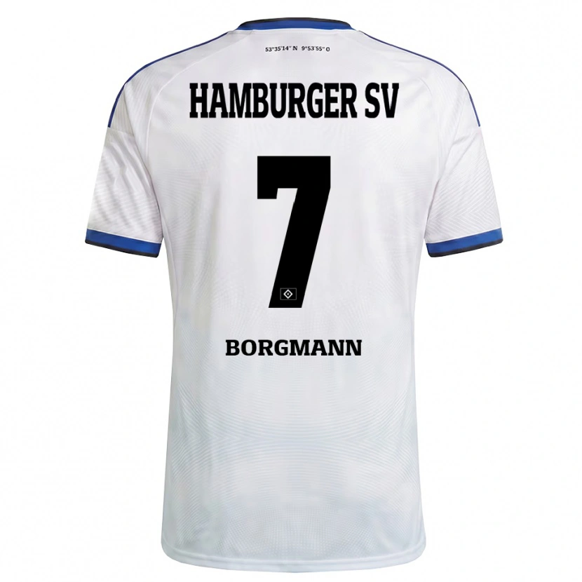 Danxen Męski Marcus Borgmann #7 Biały Czarny Niebieski Domowa Koszulka 2026/27 Koszulki Klubowe