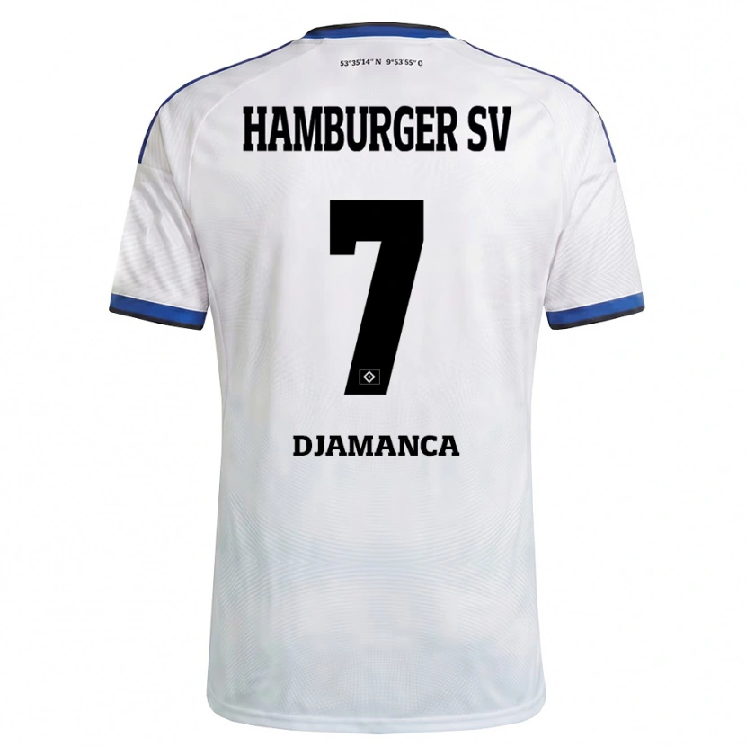 Danxen Męski Ismaila Djamanca #7 Biały Czarny Niebieski Domowa Koszulka 2026/27 Koszulki Klubowe