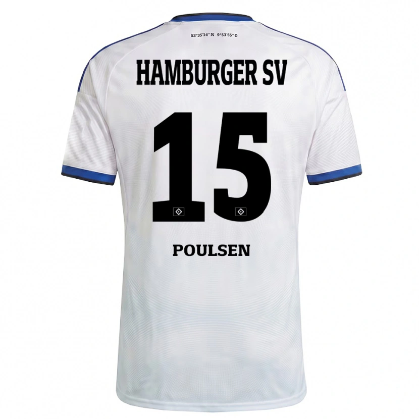 Danxen Męski Yussuf Poulsen #15 Biały Czarny Niebieski Domowa Koszulka 2026/27 Koszulki Klubowe