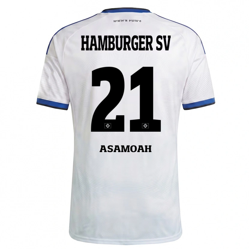 Danxen Męski Justin Asamoah #21 Biały Czarny Niebieski Domowa Koszulka 2026/27 Koszulki Klubowe