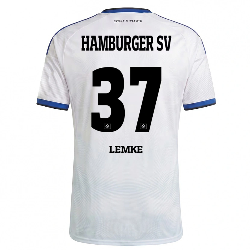 Danxen Męski Louis Lemke #37 Biały Czarny Niebieski Domowa Koszulka 2026/27 Koszulki Klubowe