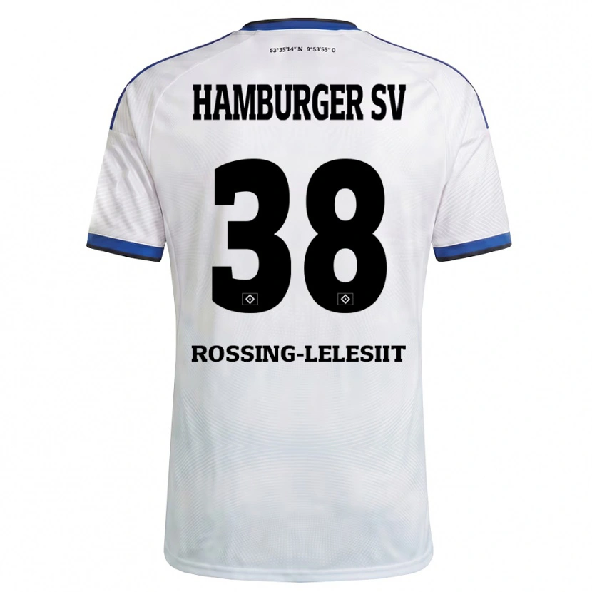 Danxen Męski Alexander Røssing-Lelesiit #38 Biały Czarny Niebieski Domowa Koszulka 2026/27 Koszulki Klubowe