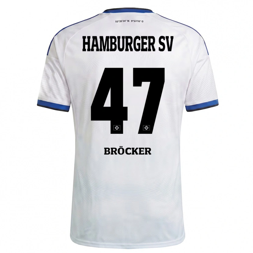 Danxen Męski Mads Bröcker #47 Biały Czarny Niebieski Domowa Koszulka 2026/27 Koszulki Klubowe