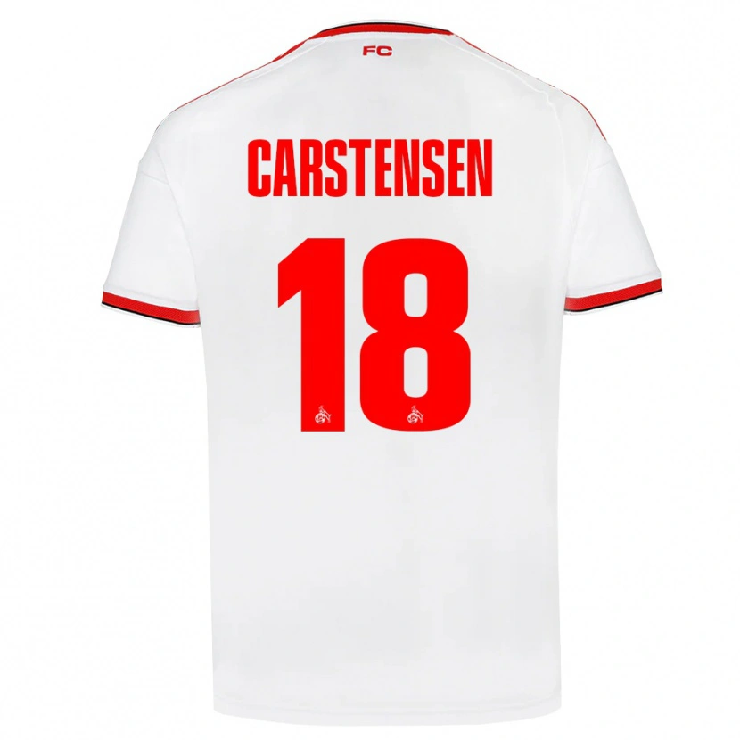Danxen Męski Rasmus Carstensen #18 Biały Czerwony Czarny Domowa Koszulka 2026/27 Koszulki Klubowe