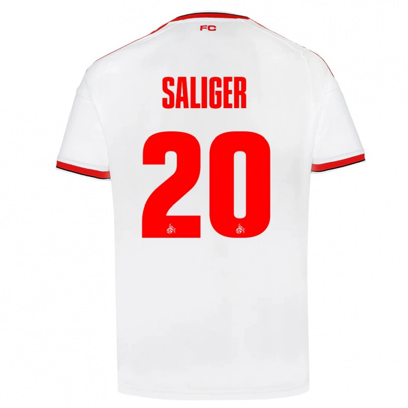 Danxen Męski Jonas Saliger #20 Biały Czerwony Czarny Domowa Koszulka 2026/27 Koszulki Klubowe