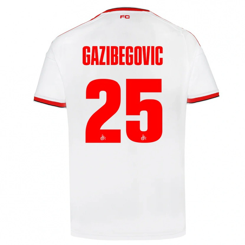 Danxen Męski Jusuf Gazibegovic #25 Biały Czerwony Czarny Domowa Koszulka 2026/27 Koszulki Klubowe