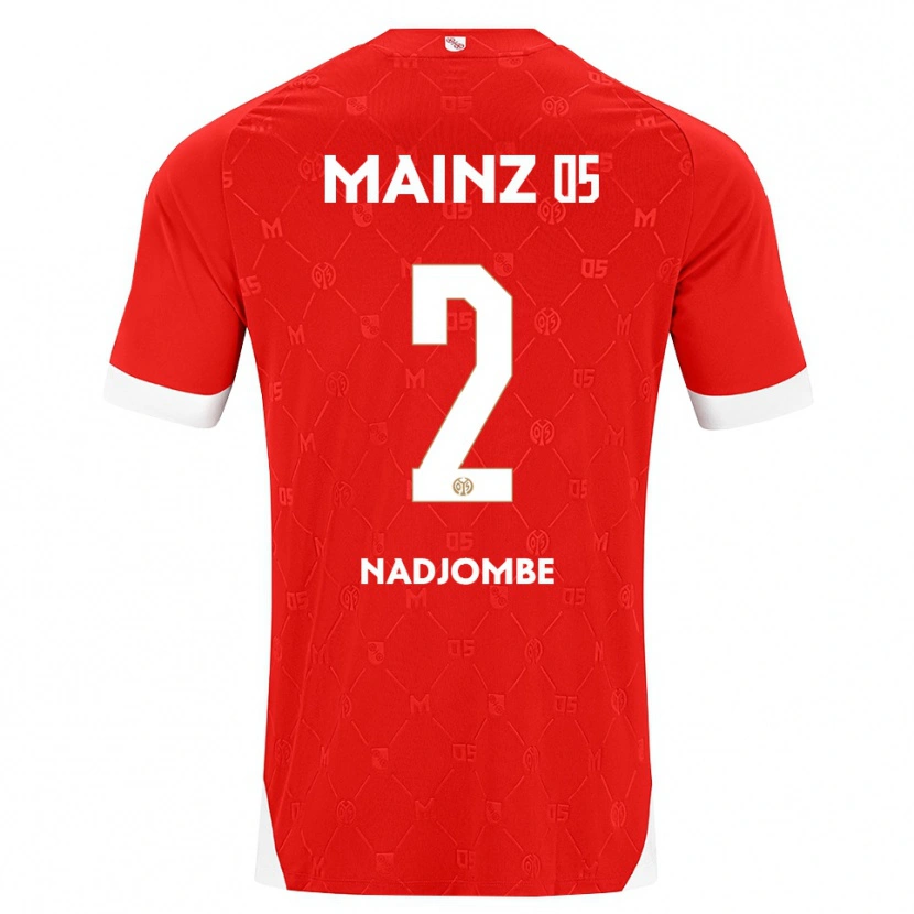 Danxen Męski Jean-Marie Nadjombe #2 Czerwony Biały Domowa Koszulka 2026/27 Koszulki Klubowe