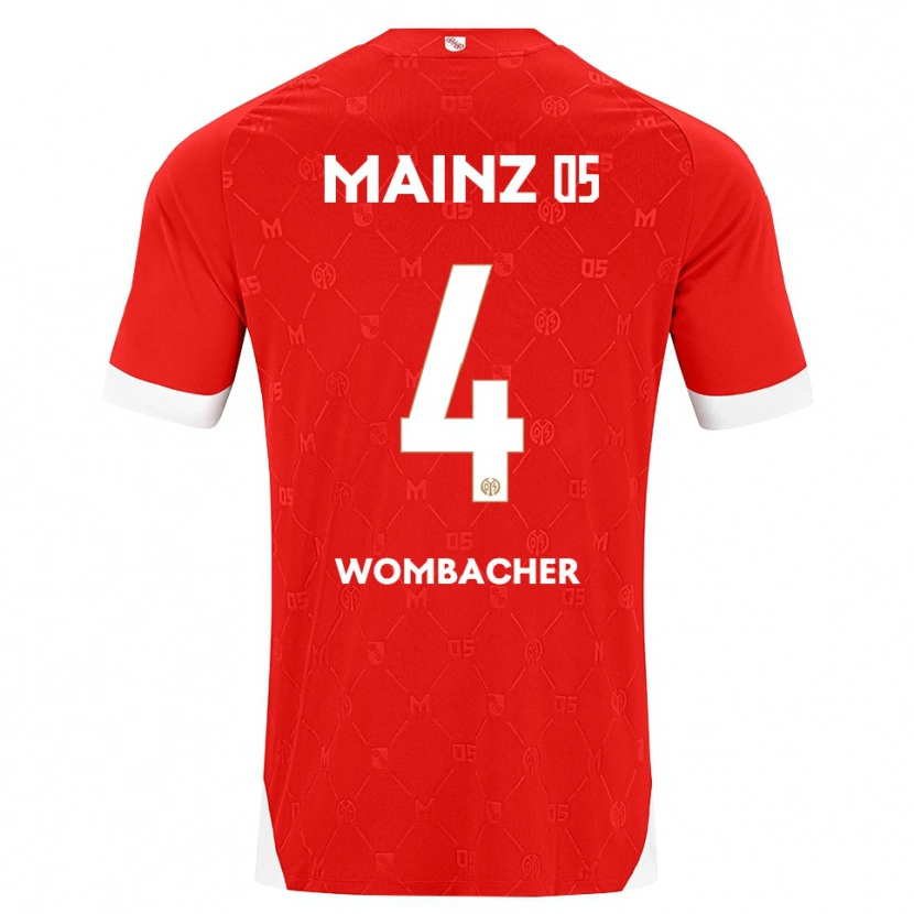 Danxen Męski Fynn Wombacher #4 Czerwony Biały Domowa Koszulka 2026/27 Koszulki Klubowe