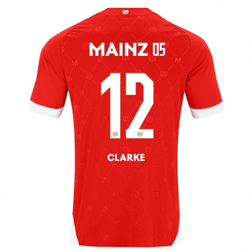 Danxen Męski Sarah Clarke #12 Czerwony Biały Domowa Koszulka 2026/27 Koszulki Klubowe