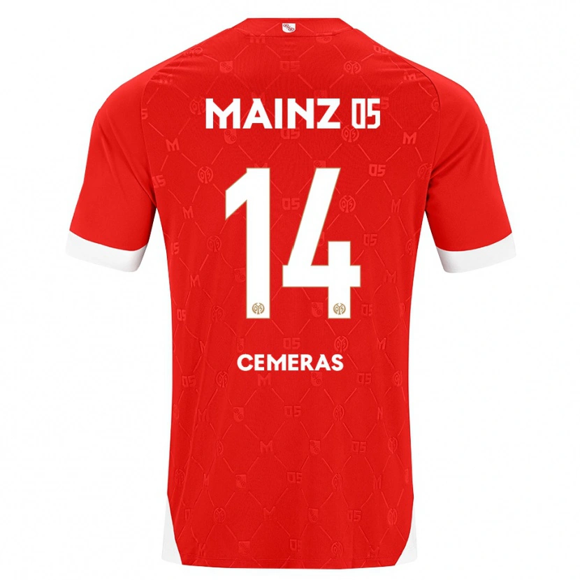 Danxen Męski Felix Cemeras #14 Czerwony Biały Domowa Koszulka 2026/27 Koszulki Klubowe
