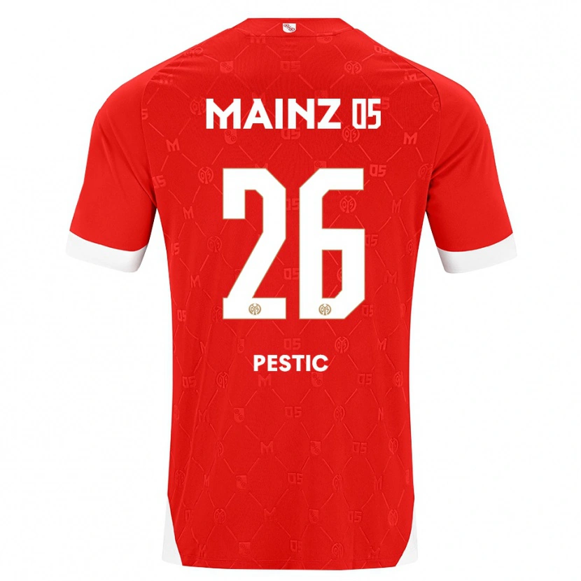 Danxen Męski Dominik Pestic #26 Czerwony Biały Domowa Koszulka 2026/27 Koszulki Klubowe