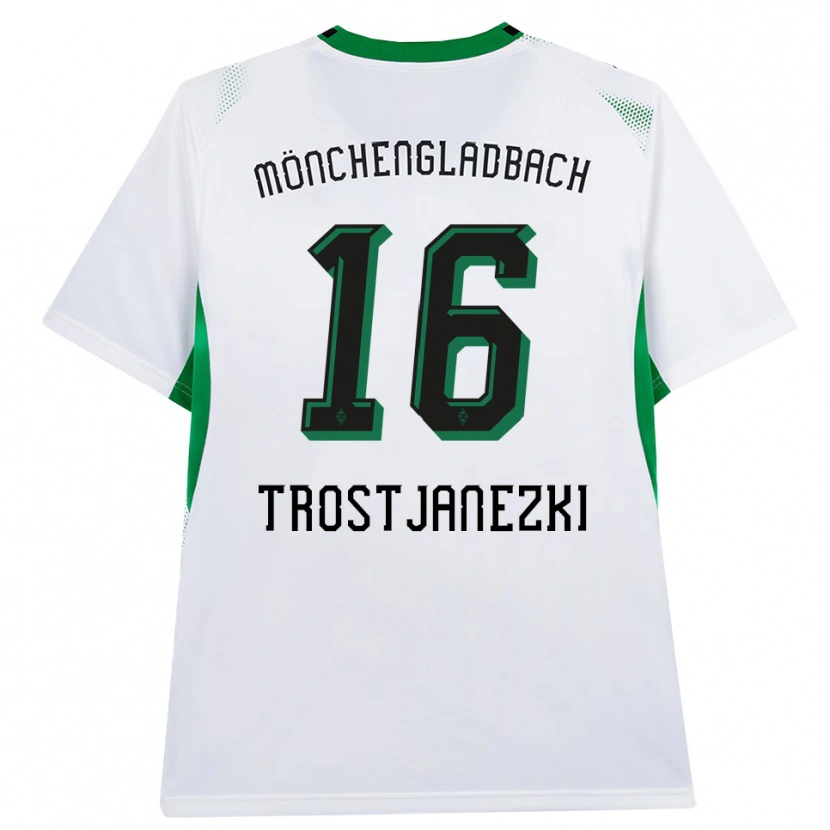 Danxen Męski Noel Trostjanezki #16 Biały Czarny Zielony Domowa Koszulka 2026/27 Koszulki Klubowe