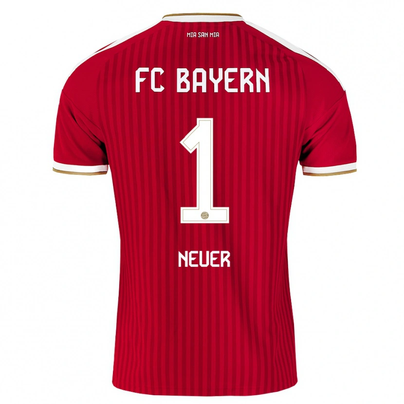 Danxen Męski Manuel Neuer #1 Czerwony Biały Niebieski Domowa Koszulka 2026/27 Koszulki Klubowe
