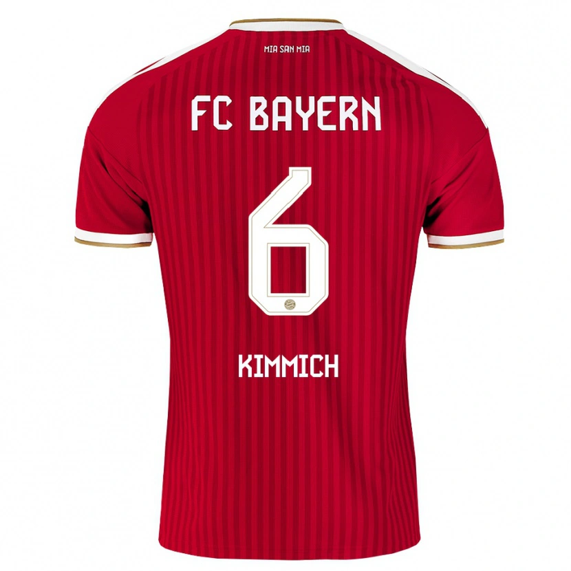 Danxen Męski Joshua Kimmich #6 Czerwony Biały Niebieski Domowa Koszulka 2026/27 Koszulki Klubowe