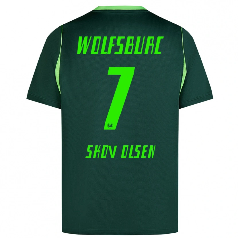 Danxen Męski Andreas Skov Olsen #7 Ciemnozielony Biały Domowa Koszulka 2026/27 Koszulki Klubowe