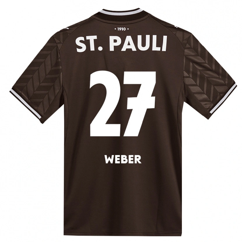 Danxen Męski Hugo Weber #27 Kawa Biała Domowa Koszulka 2026/27 Koszulki Klubowe