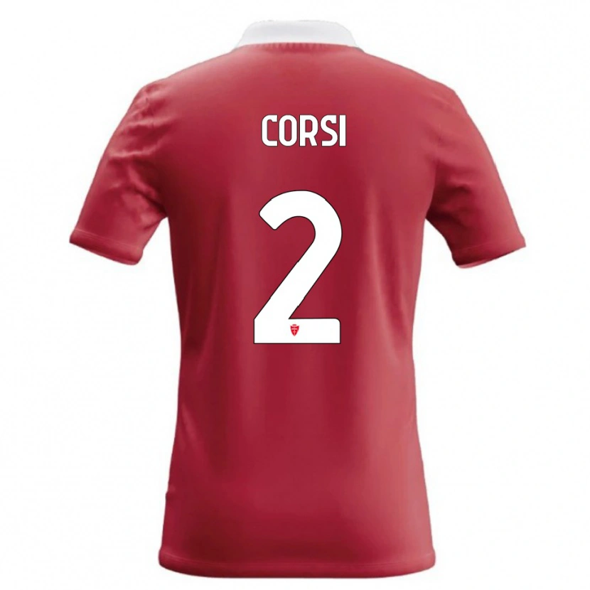 Danxen Męski Giovanni Corsi #2 Czerwony Biały Domowa Koszulka 2026/27 Koszulki Klubowe