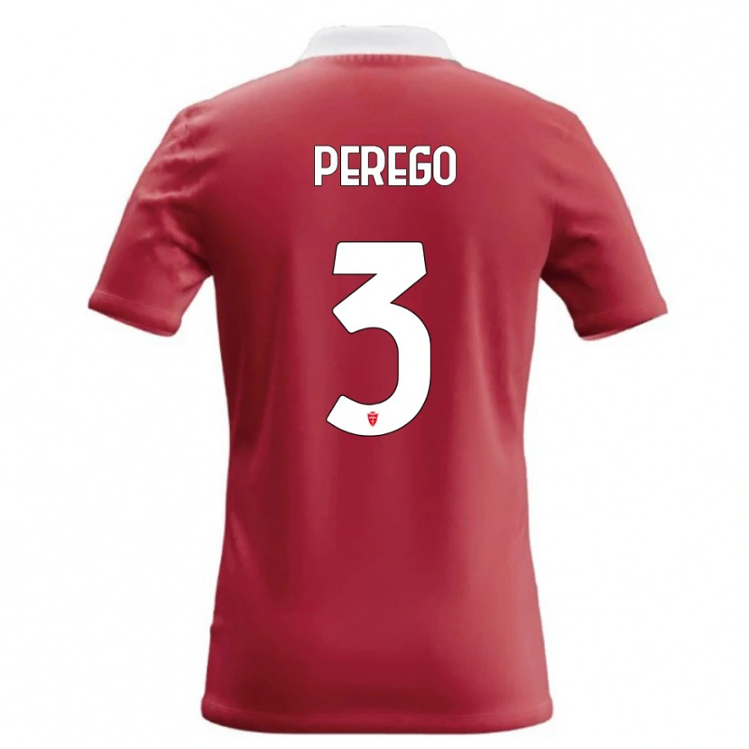 Danxen Męski Gregorio Perego #3 Czerwony Biały Domowa Koszulka 2026/27 Koszulki Klubowe