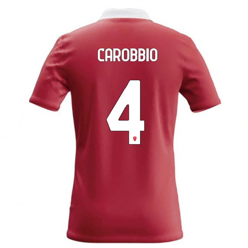 Danxen Męski Giacomo Carobbio #4 Czerwony Biały Domowa Koszulka 2026/27 Koszulki Klubowe