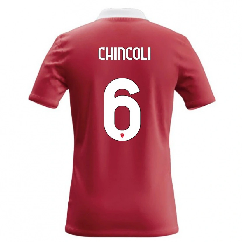 Danxen Męski Lorenzo Chincoli #6 Czerwony Biały Domowa Koszulka 2026/27 Koszulki Klubowe