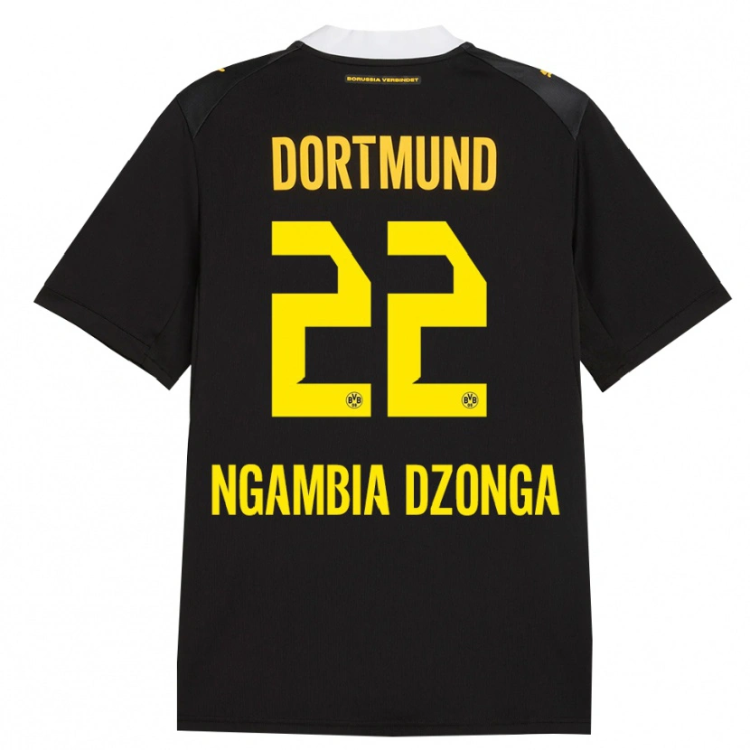 Danxen Męski Diego Ngambia #22 Czarny Czerwony Żółty Wyjazdowa Koszulka 2026/27 Koszulki Klubowe