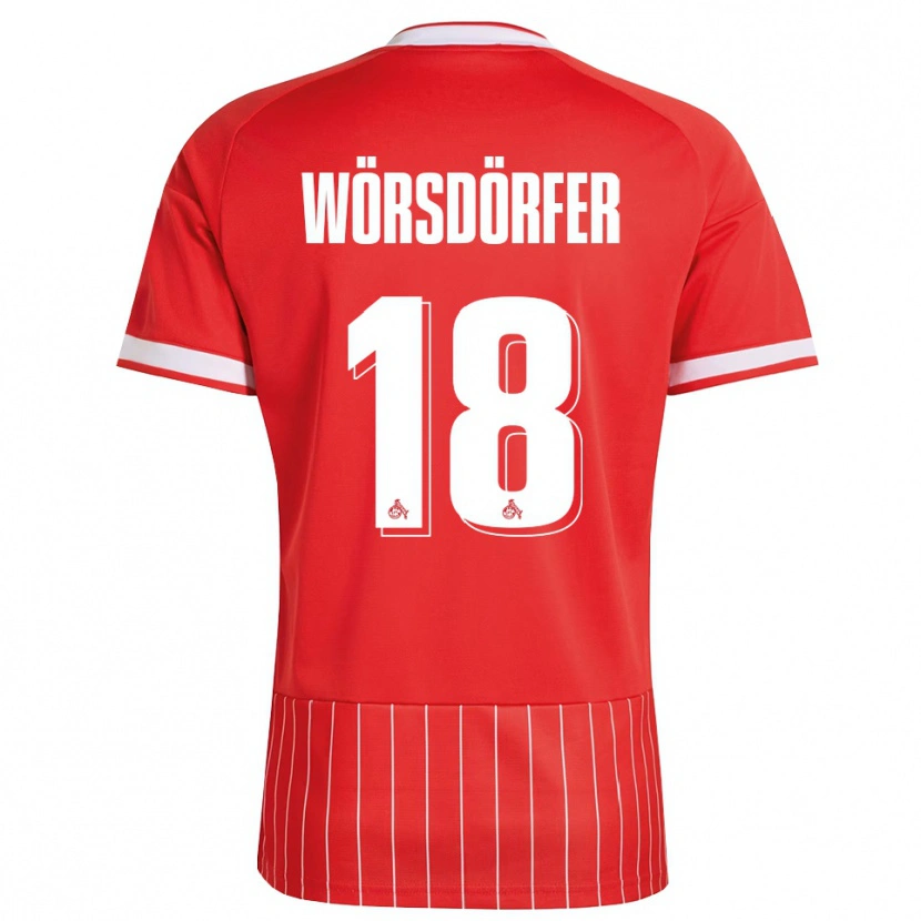 Danxen Męski Len Wörsdörfer #18 Czerwony Biały Zielony Wyjazdowa Koszulka 2026/27 Koszulki Klubowe