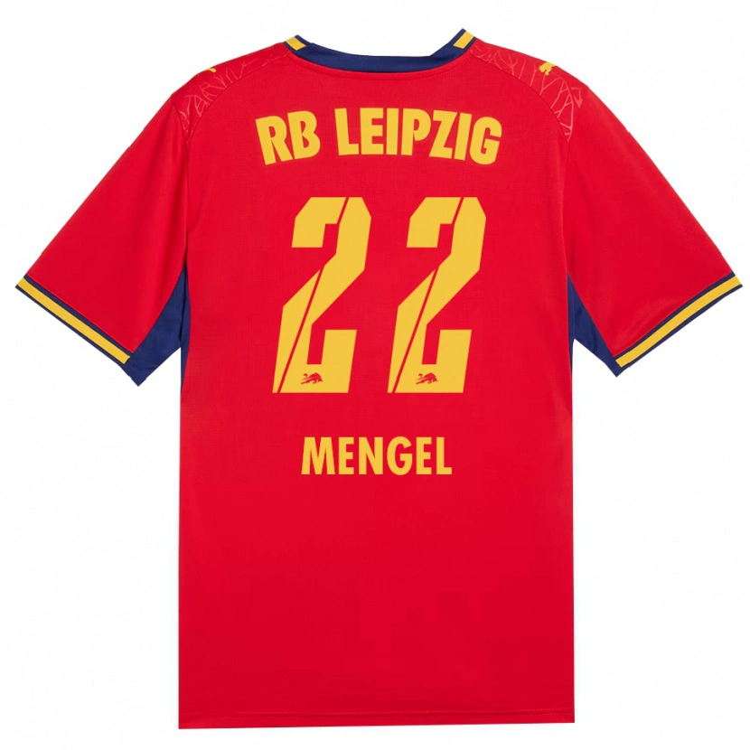 Danxen Męski Luca Mengel #22 Czerwony Żółty Królewski Niebieski Wyjazdowa Koszulka 2026/27 Koszulki Klubowe